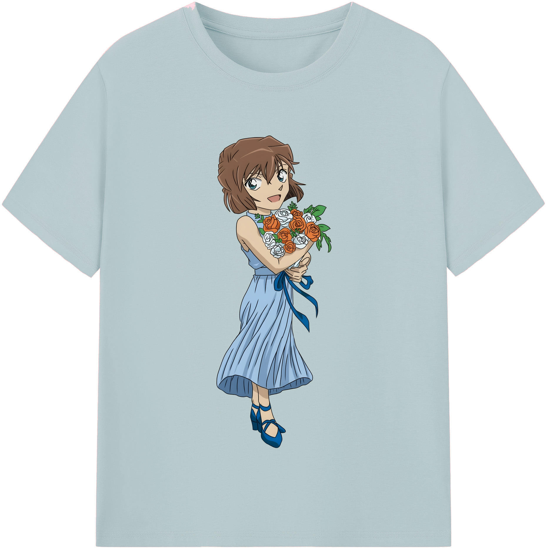 （画像用） 名探偵コナン 灰原 哀 はいばら あい Detective Conan Anita Hailey、Vi Graythorn Haibara Ai 綿100％半袖Tシャツ（フロントプリント）